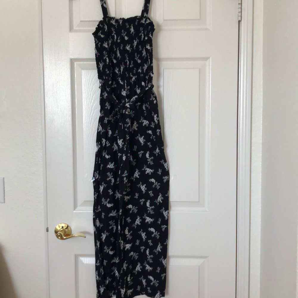 Abercrombie black floral pantsuit